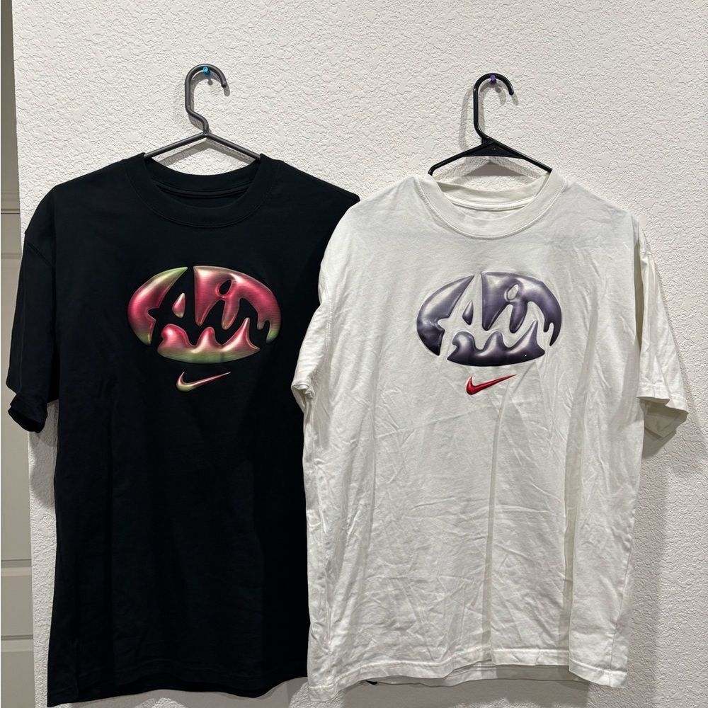 Lot Of 2 Nike Loose Fit Tshirt Size Medium Black White Nike Air Print Oversized